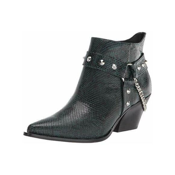 JESSICA SIMPSON Shoes - JESSICA SIMPSON Womens Teal Studded O-Ring Harness Zayrie Zip-Up Booties 5 M